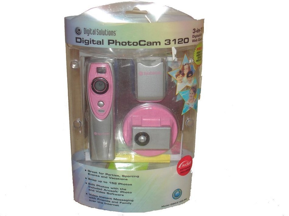Digital Photocam 3120 with Photo Editing Software/Pink