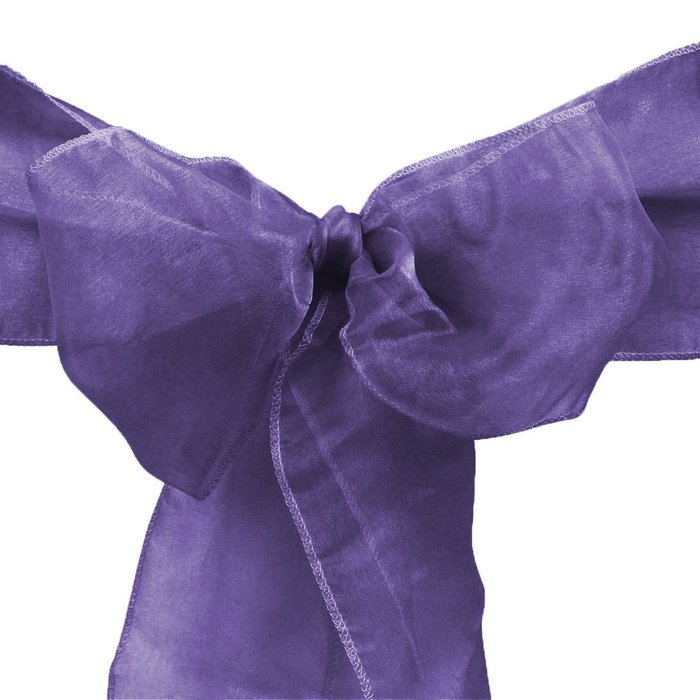 LinenTablecloth Organza Sash (10-Piece) Eggplant N21