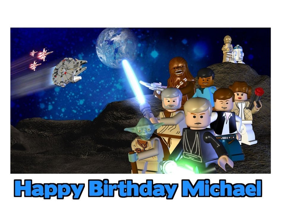 Lego Star Wars Image Photo Cake Topper Sheet Personalized Custom Customized Birthday Party - 1/4 Sheet - 77762 N2