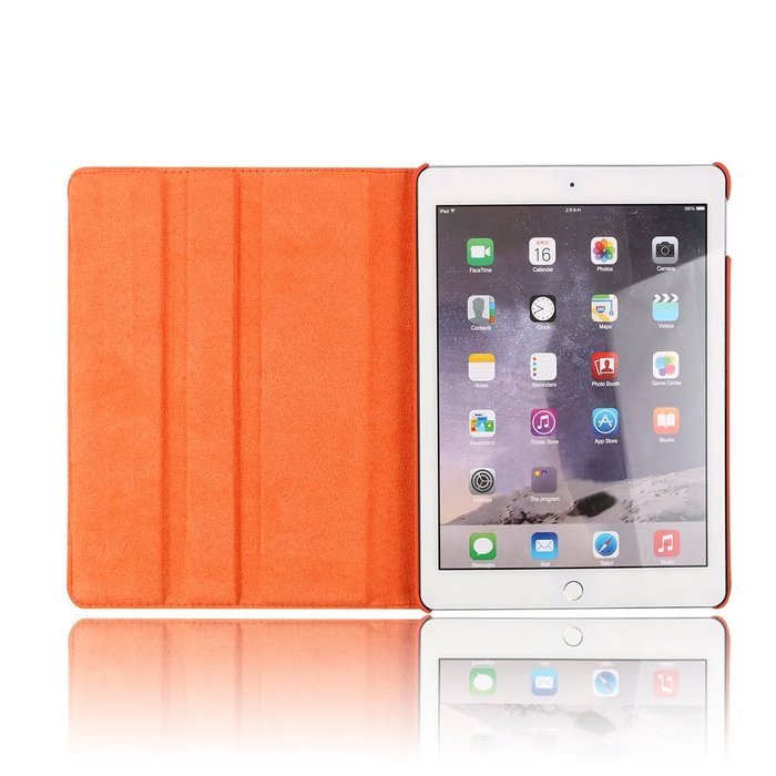 ipad Case Red,TechCode 360 Degrees Rotating Magnetic PU Leather with Stand Smart Auto Sleep/Wake Feature Case... N56