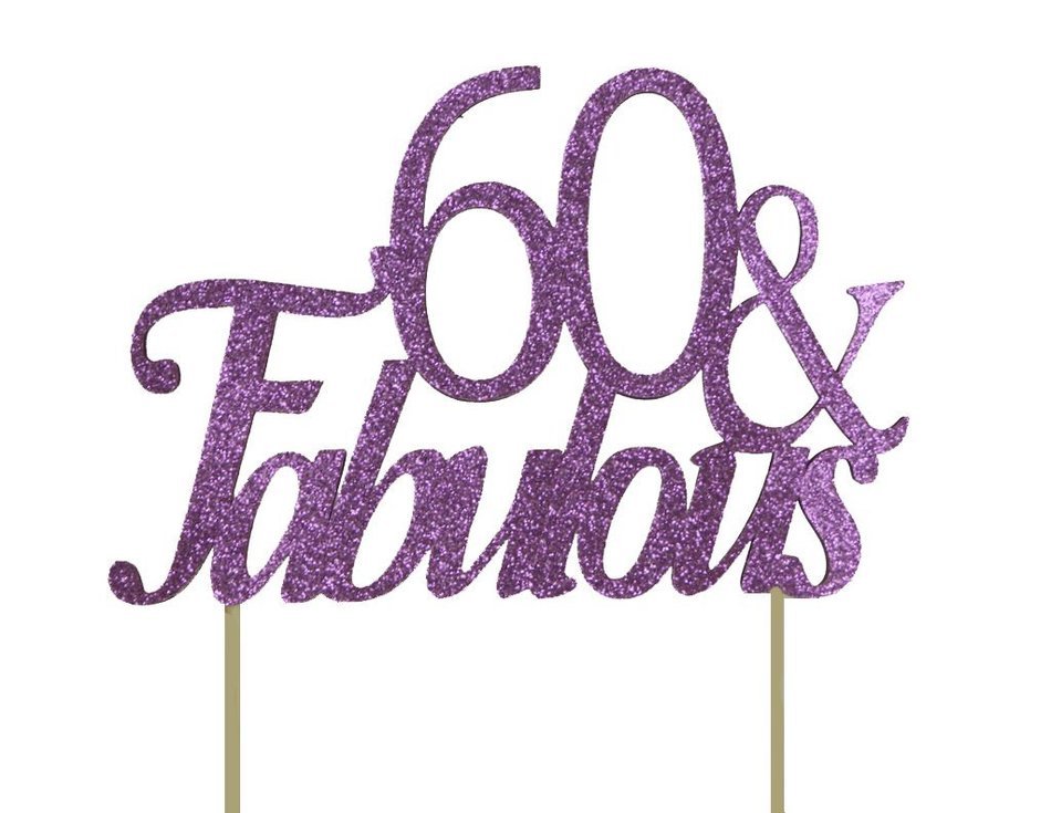 All About Details Purple 60-&-fabulous Cake Topper