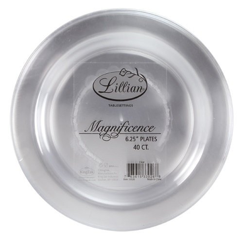 Lillian Tablesettings 40 Count Magnificence Plastic Plates, 7.5", Pearl N4