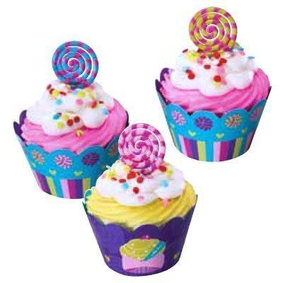 1 X Sweet Candy Cupcake Wraps (24-Pack) N2