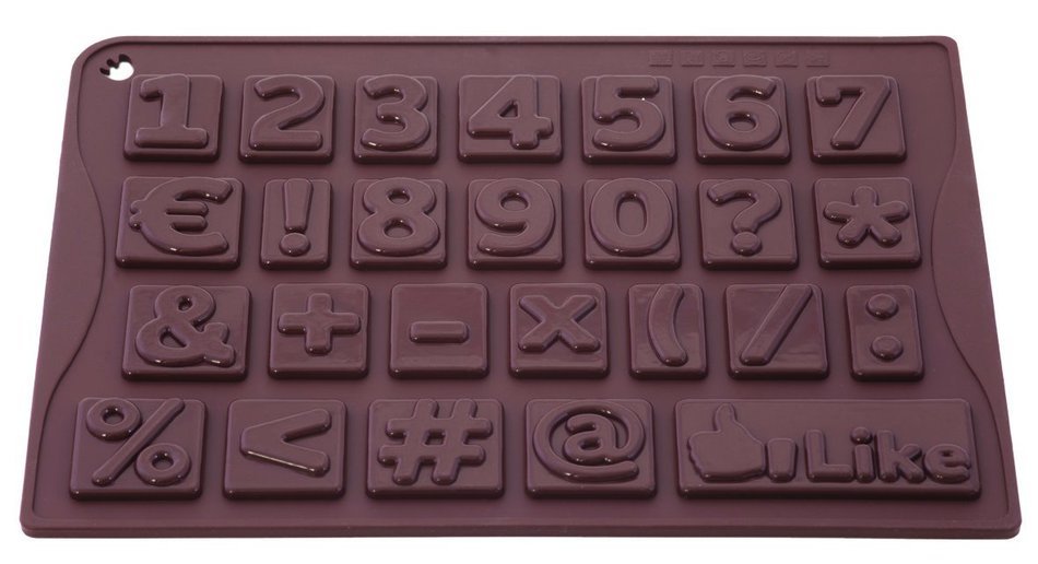Pavoni CHOCO18S Platinum Silicone Numbers Chocolate Mould, Brown N2