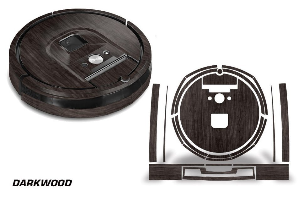 Skin Decal Wrap For iRobot Roomba 980 Vacuum Stickers Accessory Kit DARKWOOD
