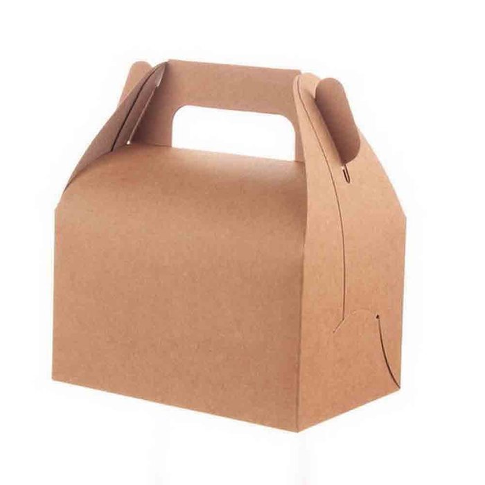 ONE MORE Kraft Paper Take Out Boxes with Handle Brown 12pcs of Pack