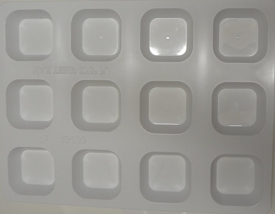 CK Products 49-850 Plastic Square Muffin Pan, White N3