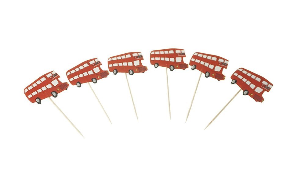 Bilipala 24pcs England Element Cupcake Toppers Picks, Puffy Picks, Cake Decor N6