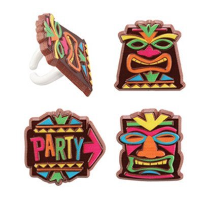 Tiki Party Cupcake Rings (1-Pack of 24) N2