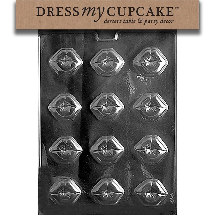 Dress My Cupcake Chocolate Candy Mold, Kiss Lips, Valentine's Day