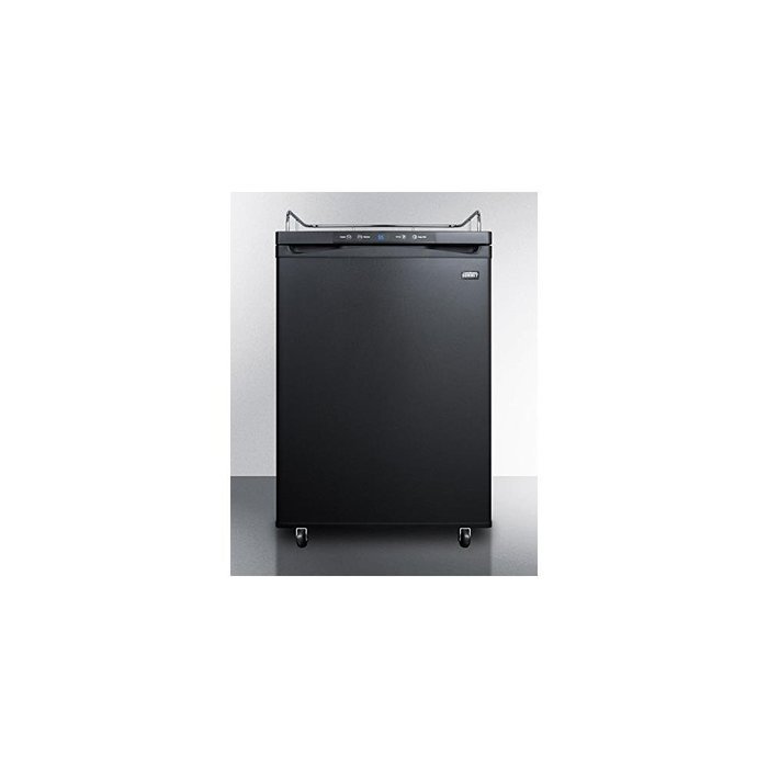 Summit SBC635MNK Commercial 5.7 cu. ft. Freestanding Beer Dispenser with Black Door No Tap Auto Defrost and Digital