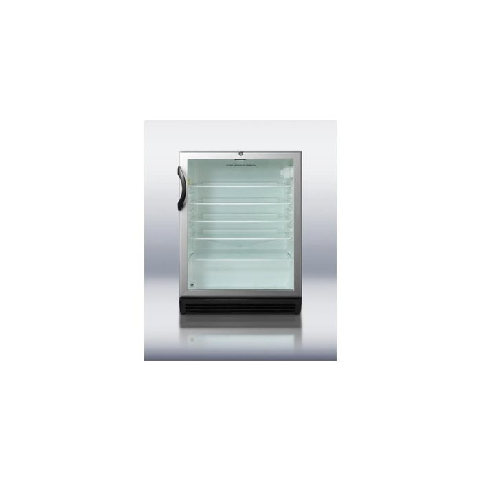 Summit SCR600BLBIADA: ADA compliant commercially listed beverage center for built-in use, with black cabinet,...