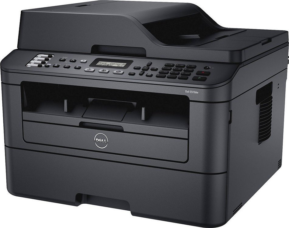 Dell - E515dw Wireless Black-and-White All-In-One Laser Printer - Black N2