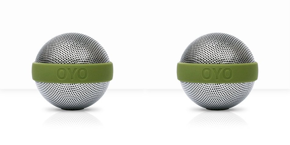 A Pair of OYO Ballo Portable Stereo Speakers, Build-in Rechargeable Battery, Olive