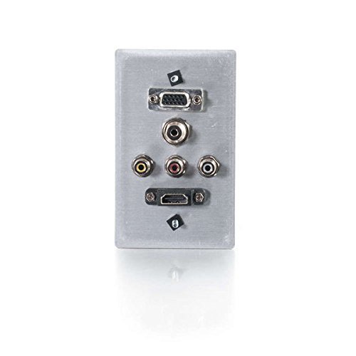 C2G/Cables To Go 41040 HDMI, VGA, 3.5mm Audio, Composite Video and RCA Stereo Audio Pass Through Single Gang Wall... N2