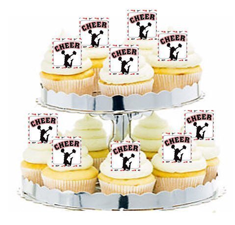 CakeSupplyShop Item#24259 24pk Cheerleader Edible Cupcake Decoration Toppers / Picks