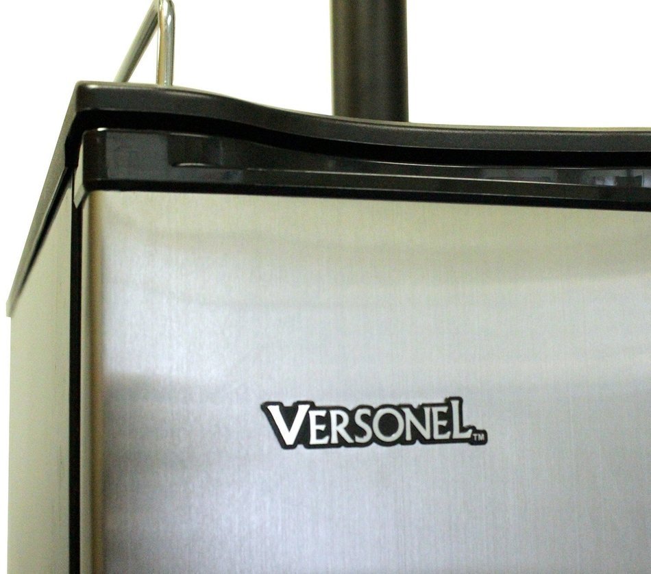 Versonel VSL155TDSS Freestanding Full Keg Kegerator Beer Fridge Dispenser LCD Temp, Black/Stainless Steel N3