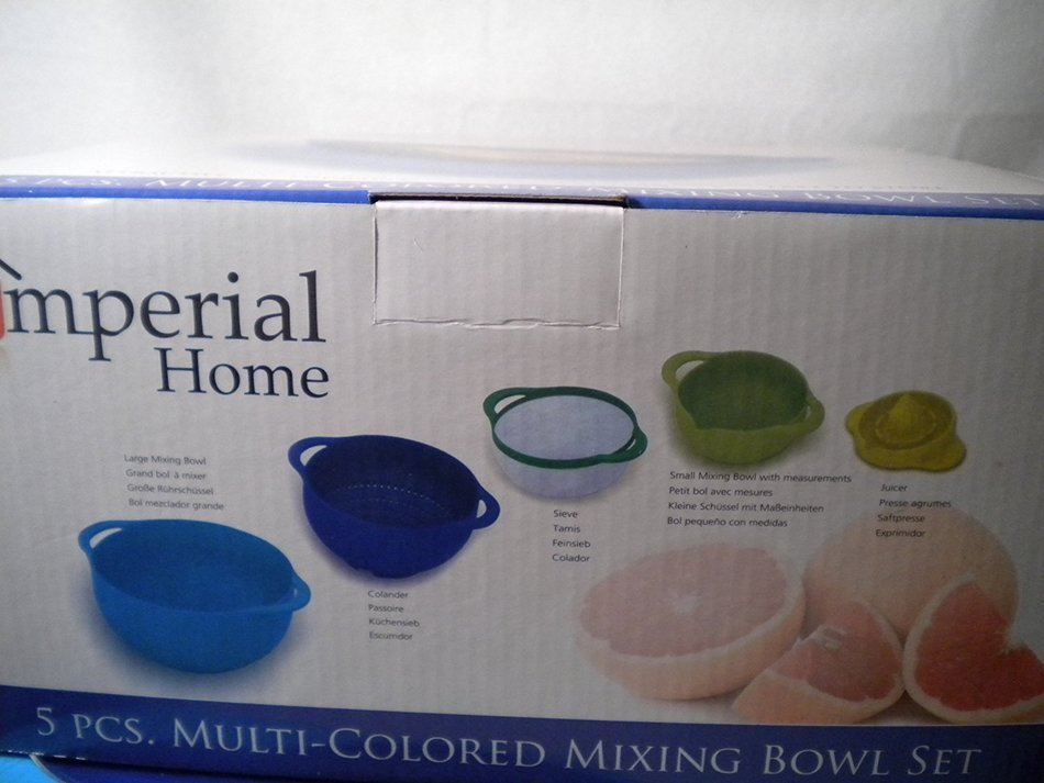 Imperial House Multi Colored Mixing Bowl Set N2