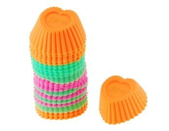 20pcs Heart Shaped Silicone Cake Mould N8