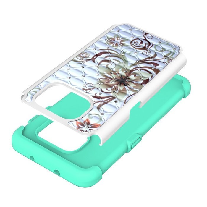 Galaxy S7 Edge Case, HLCT Rugged Shock Proof Dual-Layer Case for Samsung Galaxy S7 Edge (2016) (Green White A) N34
