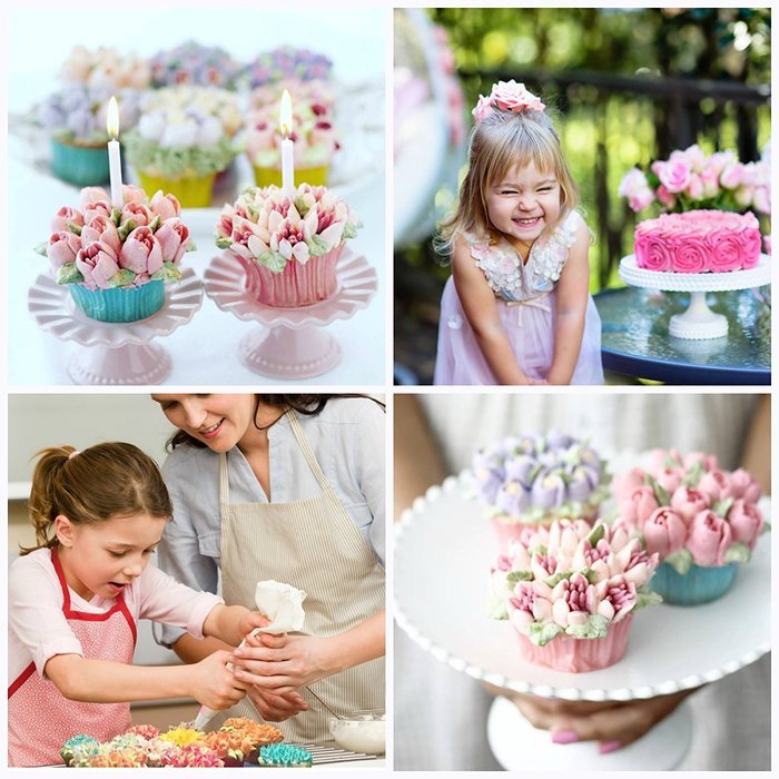 55pcs Complete Russian Piping Tips Set by Cake&Deco - Premium Cake Decorating Tools Kit - 33 Extra Large Icing... N6