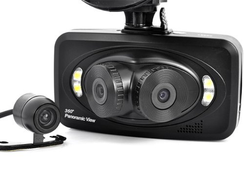 Generic Dual Camera Car DVR Black Box-260 Degrees Front Viewing, 130 Degree Rear Viewing, G Sensor 8GB Memory