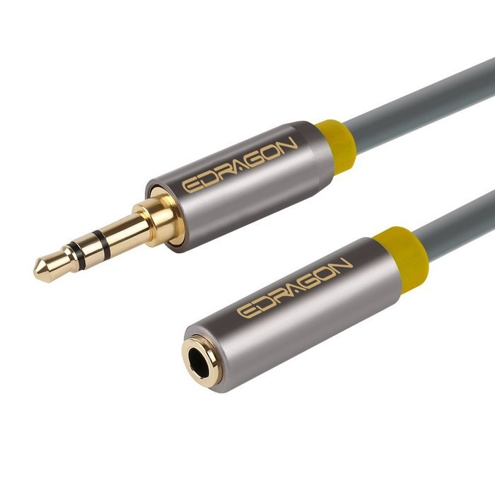 eDragon 50ft Stereo Headphone Extension Cable, 3.5MM Male to Female, Gold Plated N2