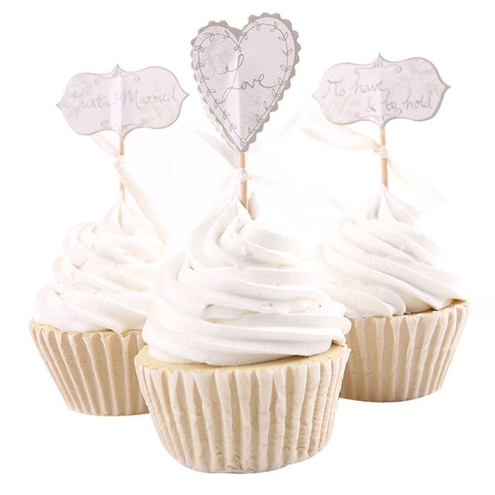 M2cbridge 48 Pack Ballerina Fairy Cupcake Toppers Cupcake Sticks Food Flags for Weddings or Parties (12 Bride+... N10