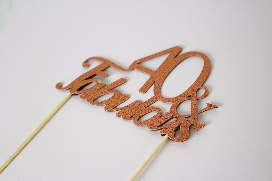 All About Details Copper 40-&-fabulous Cake Topper