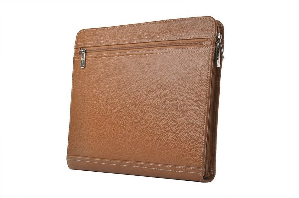 Letter-Size Leather Portfolio With Detachable iPad Air 2 / iPad Air Holder and Multiangle Viewing, Black N25