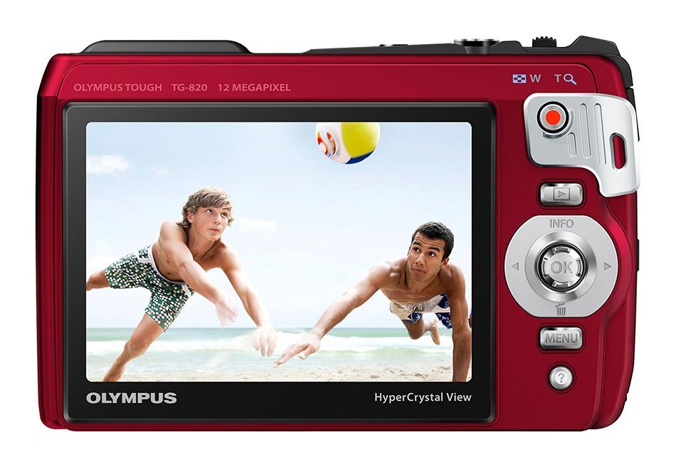 Olympus Tough TG-820 iHS Shock & Waterproof Digital Camera (Red) - International Version (No Warranty) N5