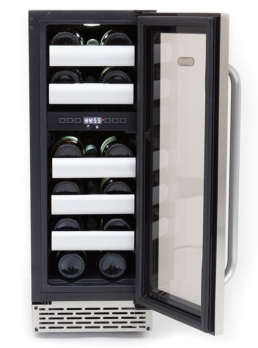Whynter BWR-171DS Elite 17-Bottle Seamless Stainless Steel Door Dual Zone Built-in Wine Refrigerator N8