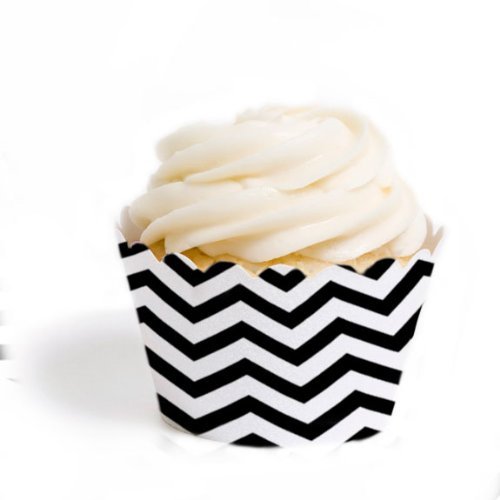 Dress My Cupcake Standard Cupcake Wrappers, Chevron, Orange, Set of 12 N16