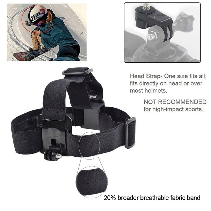 Xiaomi Yi 2/4K Accessories Kit, Kupton Xiaoyi 4K II Waterproof Housing Case+ Head Strap+ Chest Harness+ Car Suction... N4