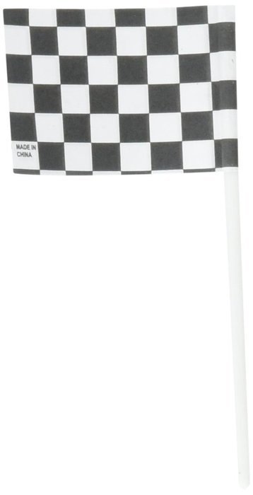 Oasis Supply 36 Count Cake/Cupcake Topper, Black and White Racing Checkered Flags N2