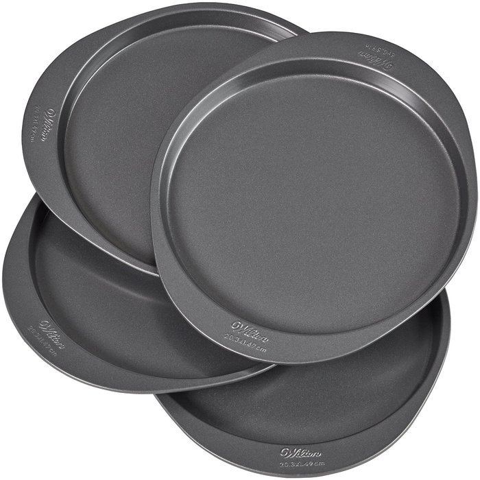Wilton 2105-0188 4 Piece Easy Layers Round Cake Pan Set, 8" N8