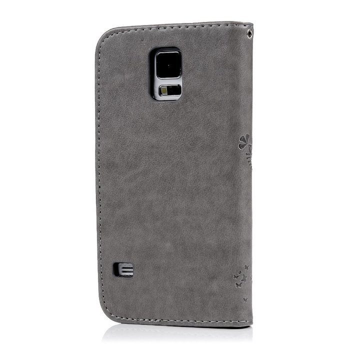 S5 Case,Samsung Galaxy S5 Case (i9600) - Wallet Embossed Flower Tree PU Leather Soft TPU Inner Cover with Magnetic... N44