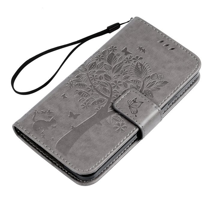 S5 Case,Samsung Galaxy S5 Case (i9600) - Wallet Embossed Flower Tree PU Leather Soft TPU Inner Cover with Magnetic... N45