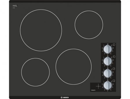 Bosch NEM5466UC Series 24" Frameless Electric Cooktop with 4 Burners in Black N2