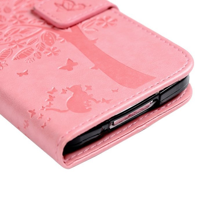 S5 Case,Samsung Galaxy S5 Case (i9600) - Wallet Embossed Flower Tree PU Leather Soft TPU Inner Cover with Magnetic... N47