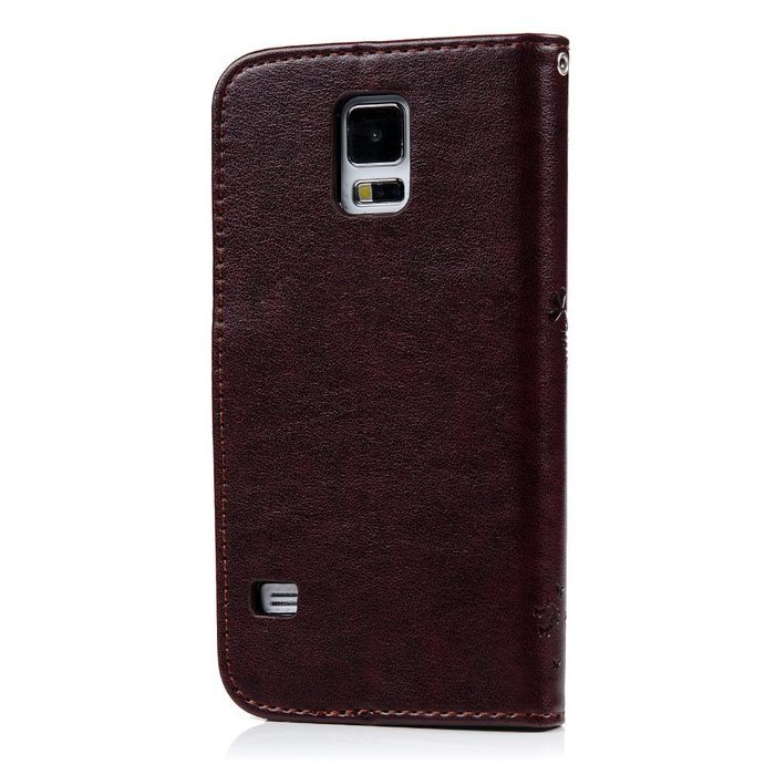 S5 Case,Samsung Galaxy S5 Case (i9600) - Wallet Embossed Flower Tree PU Leather Soft TPU Inner Cover with Magnetic... N48