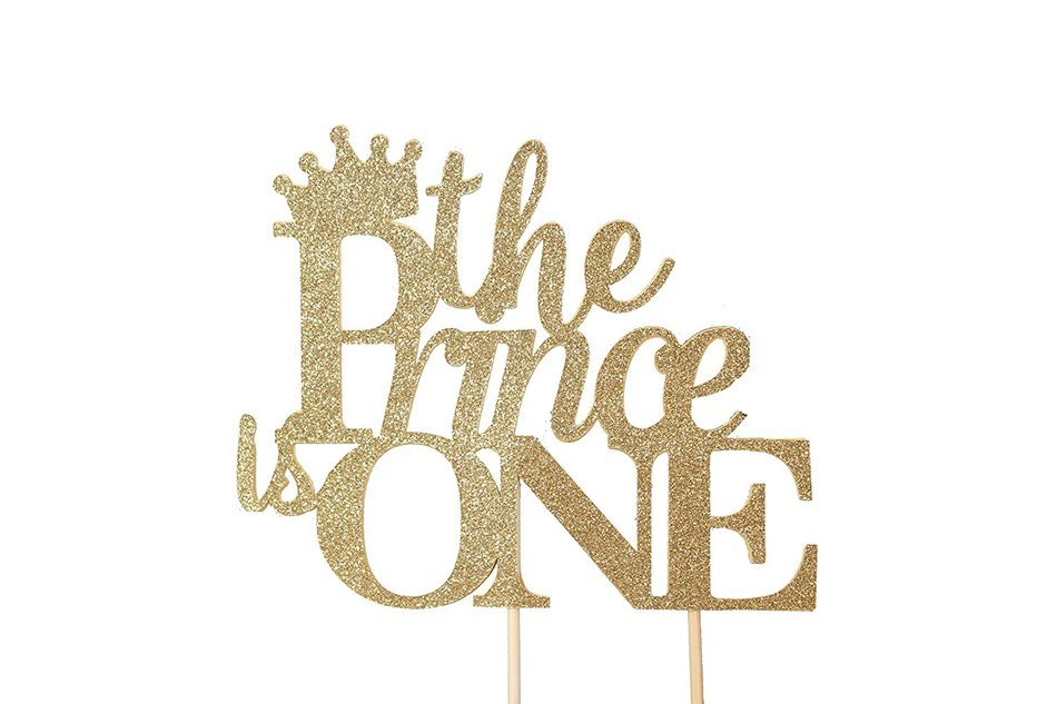 All About Details Gold The Prince is One Cake Topper N3