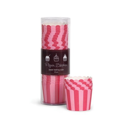 Paper Eskimo Baking Cups with Red Stripes, 25-Pack N10