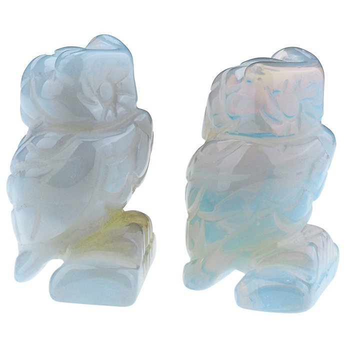 JOVIVI 1pc Natural Carved Gemstones Owl Figurine 1.5'' Room Decoration, with Gift Box (Tiger Eye) N7