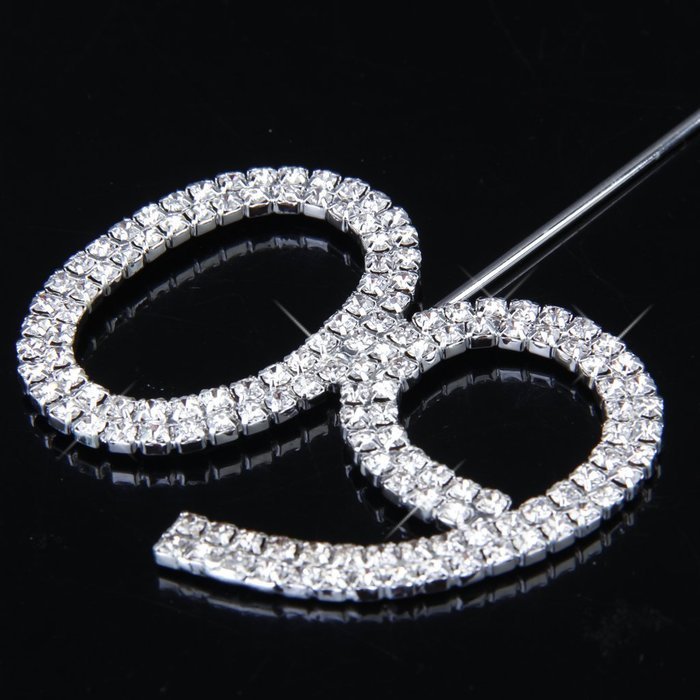 60th Anniversary Birthday Party Cake Topper w/Rhinestone N7