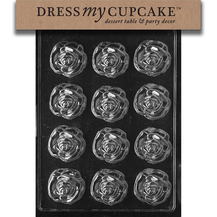 Dress My Cupcake DMCF086 Chocolate Candy Mold, Medium Open Rose