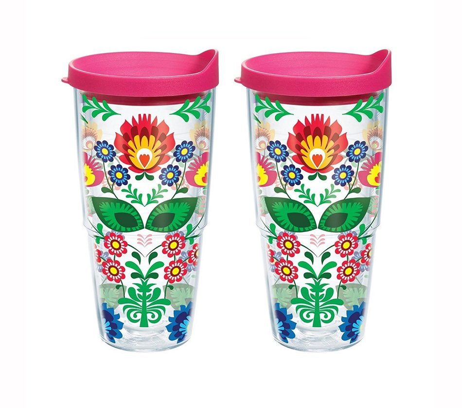 Tervis Folk Heritage Tumbler with Travel Lid, 16 oz, Clear N3