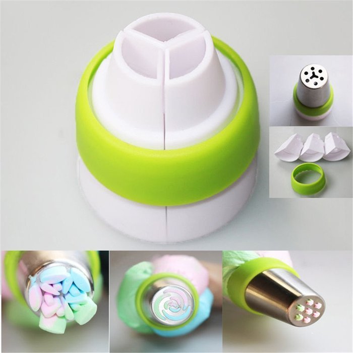OPPOHERE 3-Color Icing Piping Bag Russian Nozzle Converter Coupler Cake Decorating Tool N3
