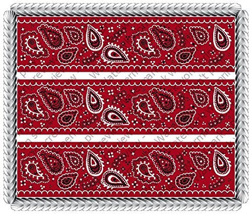 Bandana Red - Designer Strips - Edible Cake Side Toppers - D20000