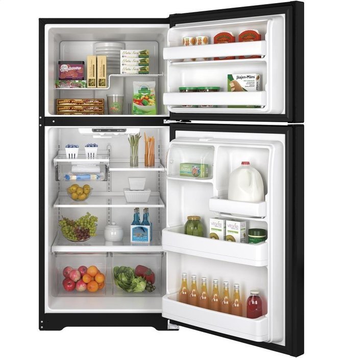 GE GTE18ITHBB 18.2 Cu. Ft. Black Top Freezer Refrigerator - Energy Star N5